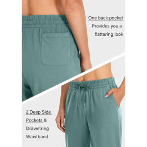 Pantalon de survêtement taille haute pour femme avec étiquette d'impression de logo personnalisée et personnalisation de broderie pour la salle de sport ou le yoga - Product Image 3