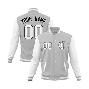 Veste universitaire ODM OEM personnalisée pour hommes, col montant en tissu de laine avec logo de numéro de nom imprimé personnalisé, vêtements d'extérieur d'hiver - Product Image 3