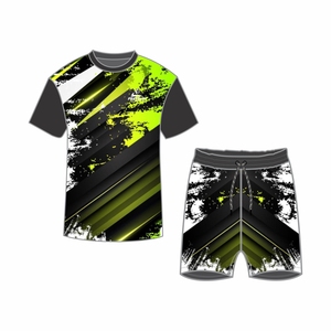 Sublimation personnalisée short et t-shirt pour hommes avec motifs graphiques impression numérique 3D ensemble t-shirt et short pour hommes - Product Image 1