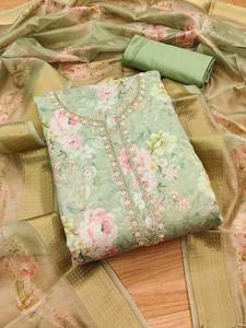 Traje Salwar Kameez de Diseño Étnico Indio Pakistaní para Adultos, Material de Vestido de Georgette para Bodas, Fiestas, Tradicional Musulmán - Product Image 3