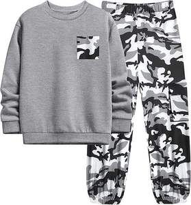 Ensemble survêtement deux pièces pour bébé garçon, décontracté, uni, respirant, léger, pour le sport - Product Image 1