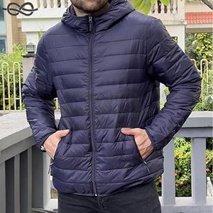 Veste matelassée compressible pour hommes Manteau d'hiver léger à capuche isolé Veste en duvet coupe-vent à fermeture éclair pour temps froid - Product Image 5