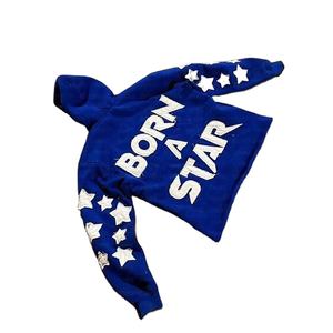 2025 logotipo personalizado 400gsm Unisex bordado personalizado francés Terry pulóver sudaderas con capucha desgastadas lavado ácido recortado sudaderas con capucha para hombres - Product Image 2