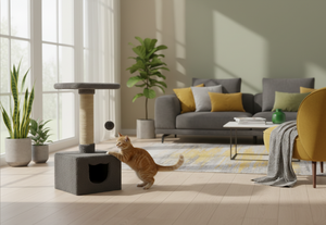 Arbre à chat Amistar Classic en jute de haute qualité avec emballage en carton, design à 2 niveaux pour chats et chatons de toutes races et tailles - Product Image 4