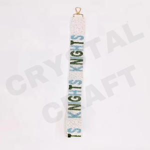 Correa de cuentas múltiple personalizada para bolsos, correas de monedero con cuentas de semillas de oro blanco, accesorio de moda - Product Image 3