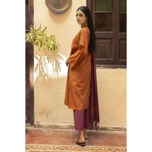 Conjunto de Camisa, Pantalón y Dupatta Teñidos con Hilo para Uso Diario-WGK-YDS-DE-2558 - Product Image 5