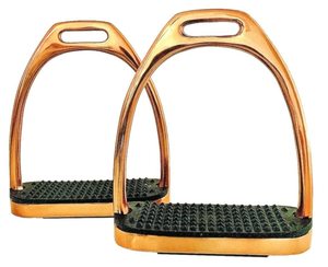 Estribos de Equitación de Aluminio Color Oro Rosa, Silla de Montar Inglesa, Duraderos, Antideslizantes, de Alta Calidad, Personalizables, Marca OEM - Product Image 1