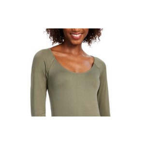 Bar III Women's Green Scoop Neckline <b>Bodysuit</b> Large Size Nylon Sportswear Tummy <b>Control</b> Print Pattern Summer Winter Sexy Style - Product Image 2