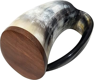 แก้วเบียร์ทำมือจากเขาสัตว์ขัดเงา รูปทรงธรรมชาติ สไตล์ไวกิ้ง ของตกแต่งบาร์ที่บ้าน - Product Image 3