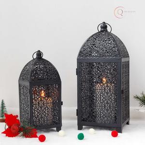 Elegant Metal Lantern Candle Holder with Handle | Stylish Decorative <b>Lighting</b> for Living Room, <b>Patio</b> and <b>Outdoor</b> Spaces - Product Image 5