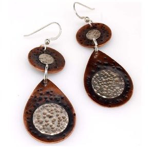 2026 chine sur pas cher prix pur texturé cuivre Antique indien géométriquement cuivre patine boucles d'oreilles pour les femmes du New Jersey - Product Image 1