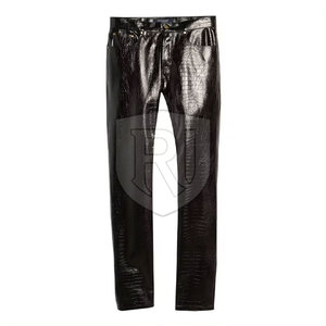 Pantalon en cuir décontracté pour hommes de haute qualité Logo personnalisé léger Design taille moyenne Dernier service OEM Vente en gros de modèles droits - Product Image 1