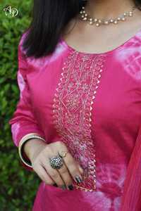 ชิโบริหนักและงานปักลาย kurti กับ dupatta สำหรับงานแต่งงานสวมใส่กลางแจ้ง - Product Image 4