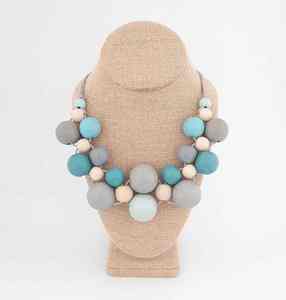 Collar de madera con cuentas redondas de uso diario, collar grueso de moda - Product Image 1