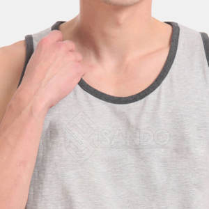 เสื้อกล้ามเล่นกีฬาของผู้ชายเสื้อกล้ามใส่ออกกำลังกายสีพื้น - Product Image 6