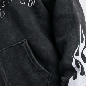 Haute qualité 100% coton français éponge lavé à l'acide sweats à capuche hommes Logo personnalisé impression chaude en gros hiver mode - Product Image 4