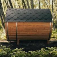 Sauna de Cedro rojo canadiense, sauna de spa con ventana panorámica, exterior de Finlandia