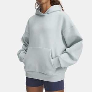 Sudadera con Capucha Personalizada con Cordón Ajustable y Hombros Caídos para Mujer, Sudadera Deportiva Antiarrugas, Transpirable, de Algodón de Alta Calidad - Product Image 4