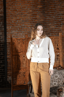 Cárdigan de Punto Irmak Kerekli para Mujer, Cárdigan de Punto con Botones de Perla, Conjunto de Cárdigan de Punto, Chándal para Mujer, Informal, Holgado