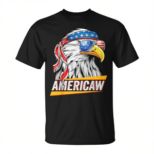 Camiseta patriótica con bandera estadounidense del águila calva Americaw - Product Image 2