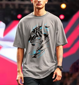 Premium Quality Customized Graphic Printed Design Men's Short Sleeve Thick 240 GSM T-Shirt 100% Cotton Multi-Colored Options - Product Image 2