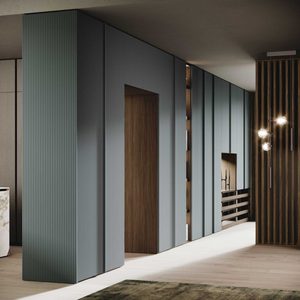 Italian Luxury Modern Bedroom Furniture Set Dark Grey Wardrobe Bed <b>Bedside</b> <b>Table</b> Integrated Always Boiserie Wall Panel Suit - Product Image 4
