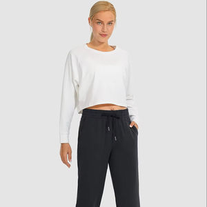 Pantalons décontractés pour femmes, taille haute, coupe régulière, extensibles, en coton et élasthanne, froissés, streetwear d'été, jambes droites, vêtements de sport - Product Image 1