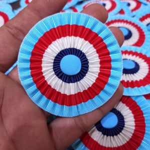 Rosette de Régalia Maçonnique. C'est généralement une coquille de drapeau italien tricolore, une rosette décorative du drapeau italien. - Product Image 6