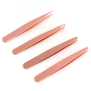 Pinzas para cejas de 4 Uds., pinzas multiusos de acero inoxidable, herramienta de belleza para depilación con punta inclinada de alta precisión - Product Image 1