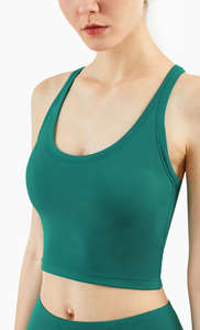 XL femmes Sexy ensemble de vêtements de sport soutien-gorge d'entraînement en Spandex Logo côtelé Shorts de sport en plein air Rning Yoga soutien-gorge rembourré haut de sport sans couture - Product Image 5