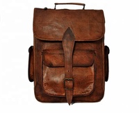 Genuine Leather Laptop Backpack Detachable Straps Organic Cotton Lining-Unisex Waterproof 24L Capacity Stylish for Everyday