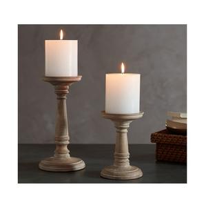 Soporte de vela de pilar de metal antiguo Soporte de madera de mango natural para decoración del hogar Boda Navidad. Tarro de farol de vela más vendido - Product Image 4