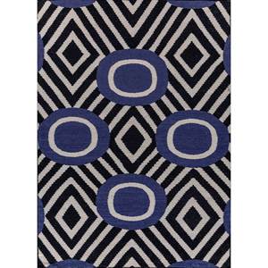 Alfombras Geométricas de Lana Alhambra Grises y Negras, Tejido Plano para el Hogar, para Pasillo, Rectangulares a Rayas-ADWL-13127 para Dormitorio, Sala de Estar - Product Image 1