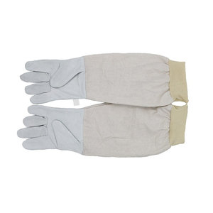 Gants d'apiculture en cuir de grain de peau de vache anti-piqûre de haute qualité avec longue manchette en toile gants de ménage d'apiculture élastiques - Product Image 4
