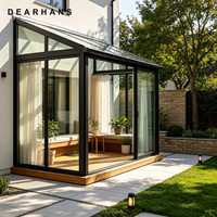 Solarium, véranda, mur de solarium, toit en verre teinté, verre sans cadre résistant aux ouragans, isolé, pour villa, patio, kit complet