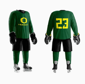 Uniforme de hockey brodé personnalisé en polyester 100% Service OEM Vêtements de hockey sur glace sublimés de haute qualité pour l'entraînement Ensembles vierges - Product Image 2