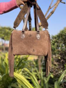 Sac à main Western en cuir de vachette Sac fourre-tout à franges en cuir sculpté Sac à main élégant Sacs en cuir pour femmes multi-usages - Product Image 4