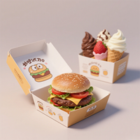 Boîte d'emballage pour hamburgers biodégradable et écologique personnalisée, avec doublure en éponge, fermeture magnétique, conteneur alimentaire jetable en papier kraft