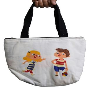 Bolsa de Mano de Algodón con Correa Ajustable para Mujer, Diseño de Letras con Estampado de Dibujos Animados, Característica Musical, Ecológica y Reutilizable - Product Image 3