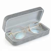 Étui à lunettes rectangulaire portable en acier et cuir, étui rigide étanche pour lunettes de lecture, boîte à lunettes, étuis à lunettes