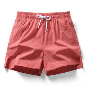 <b>Men's</b> Summer Casual <b>Shorts</b> 100% Cotton Solid Pattern Breathable <b>Elastic</b> <b>Waist</b> <b>Shorts</b> - Product Image 5