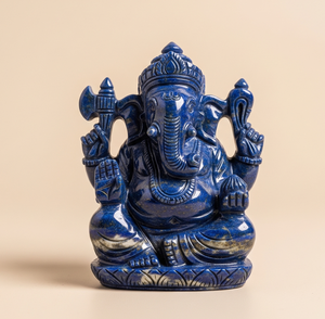 Estatua de Ganesha de cristal hecha a mano estatuilla lapislázuli cristal cuarzo Chakra Piedras preciosas talladas piedra semipreciosa artesanía - Product Image 4