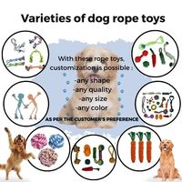 Jouet à mâcher en corde de coton durable pour chiots, vente en gros, style dessin animé, accessoires pour animaux de compagnie, petits animaux, os, fruits, jouets à mâcher pour chiens
