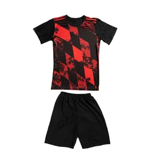 热卖定制球队名称足球服套装/最新设计简单普通足球服