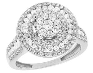 Anillo de compromiso de diamante con tachuelas de racimo de moissanita de corte redondo para mujer en joyería de plata helada única - Product Image 5