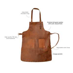 Handmade <b>Leather</b> <b>Apron</b> with Tool Pockets Versatile Customized Logo Printed <b>Leather</b> <b>Apron</b> for Crafters and Artisans - Product Image 4