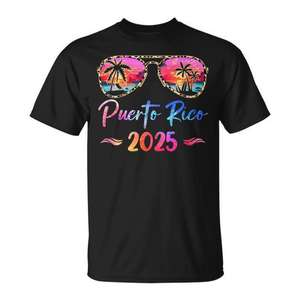 Camiseta de Grupo para Vacaciones en Puerto Rico 2025, para Viajes Familiares de Verano, Personalizable, Ropa Promocional - Product Image 1