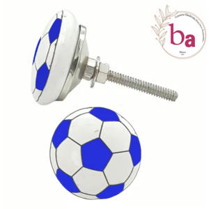 Tiradores de gabinete de cajón de cerámica de estilo moderno, hermoso diseño de fútbol para niños para cocina, sala de estar, baño, tocador - Product Image 1