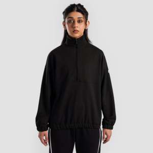 Veste capsule noire oversize pour l'automne, col montant, respirante - Product Image 1