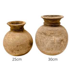 Olla nepalí redonda Vintage de madera hecha a mano con acabado de lejía para el hogar, restaurante y decoración de Hotel, Navidad - Product Image 6